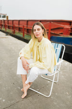 PRE-ORDER Limoncello Crest Scallop Jacket — Butter Yellow Cropped