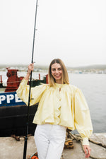 PRE-ORDER Limoncello Crest Scallop Jacket — Butter Yellow Cropped