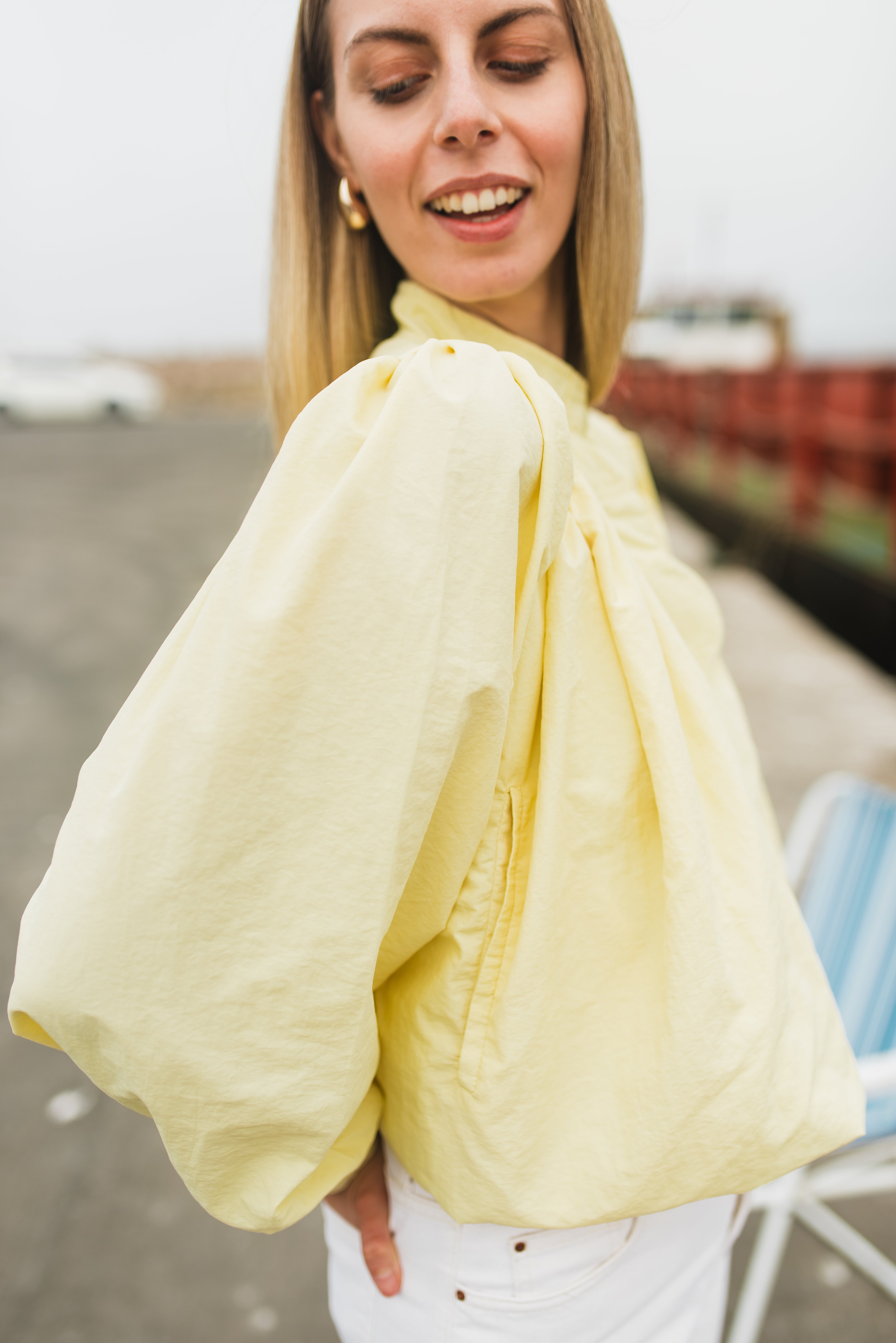 PRE-ORDER Limoncello Crest Scallop Jacket — Butter Yellow Cropped
