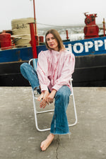 PRE-ORDER Petal Edge Scallop Jacket — Light Pink Mid Length