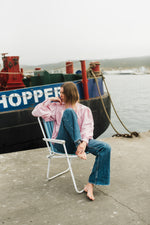 PRE-ORDER Petal Edge Scallop Jacket — Light Pink Mid Length