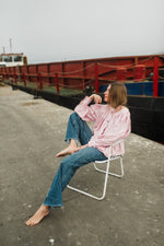 PRE-ORDER Petal Edge Scallop Jacket — Light Pink Mid Length