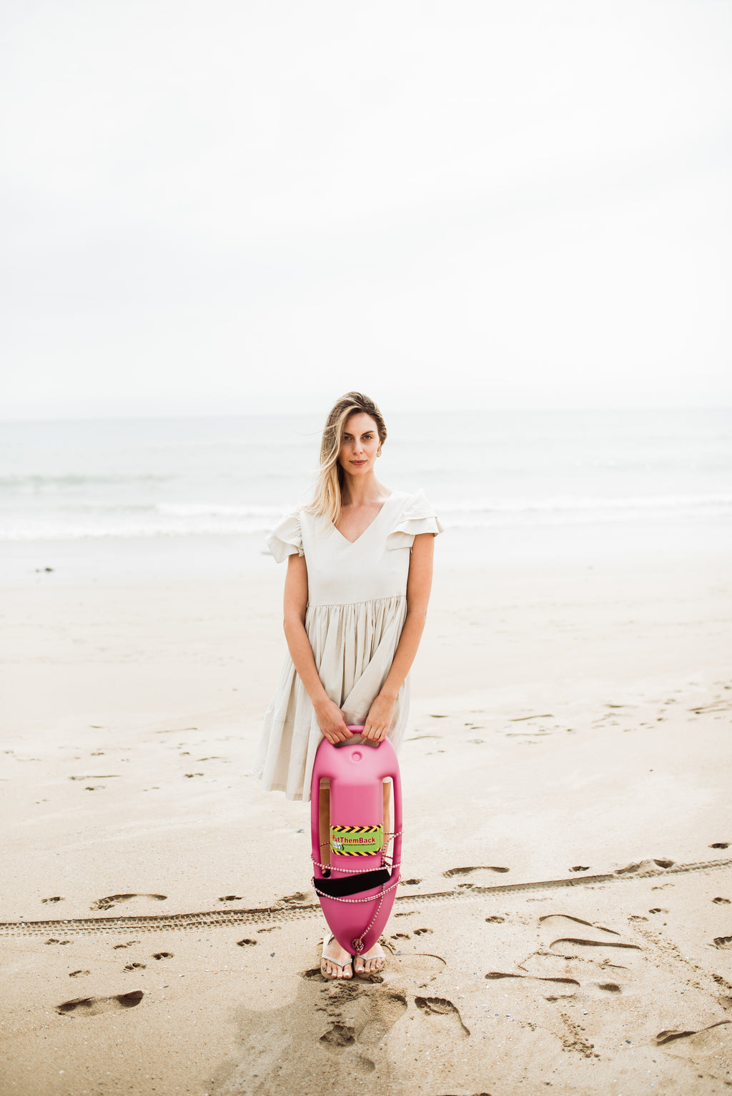 Sand Lily Frill Sleeve Dress  — Stone