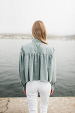 PRE-ORDER Tide Bloom Scallop Jacket - Duck egg Cropped length