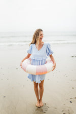 Bluebell Whisper Scallop Dress  — Cool Blue