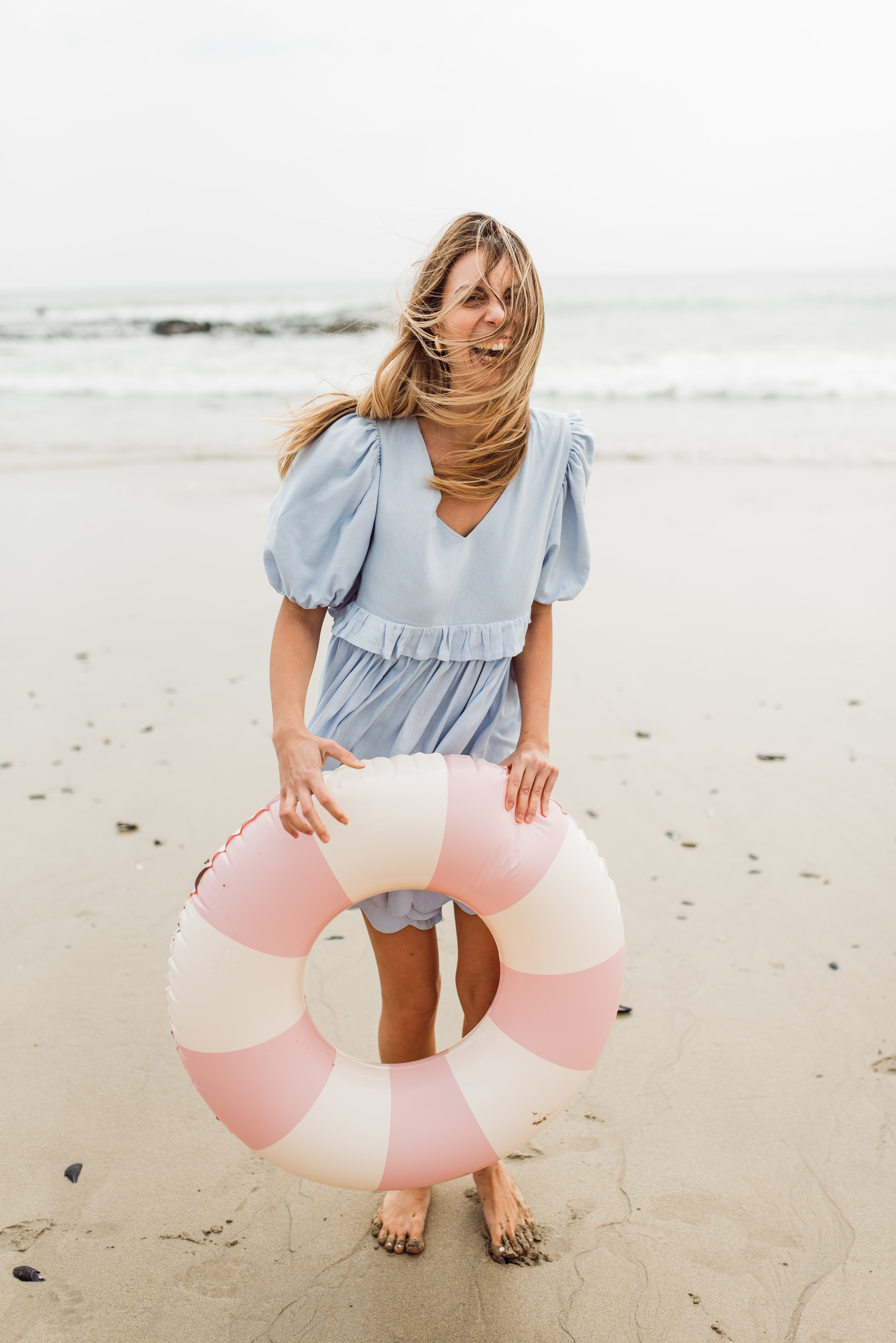 Bluebell Whisper Scallop Dress  — Cool Blue