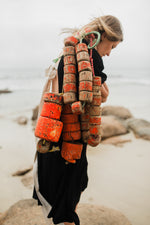 Midnight Solace Open Back Dress — Black with Oatmeal ties