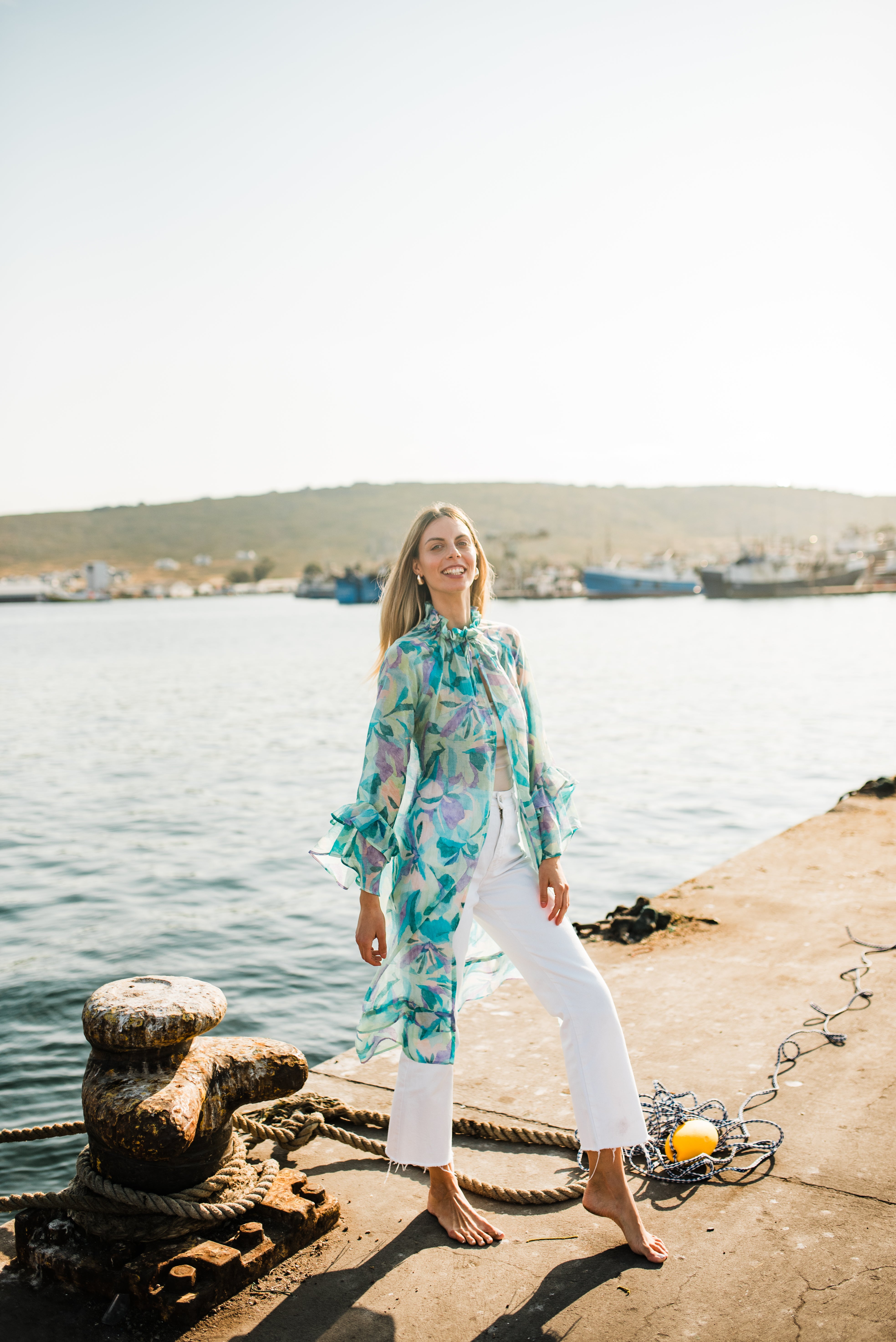 Aquarelle Kimono — Green Chiffon Print