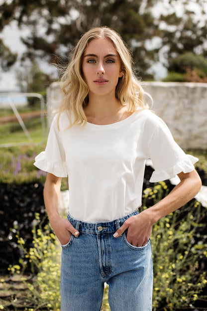 The Willow Frill White T-shirt