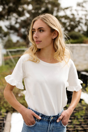 The Willow Frill White T-shirt