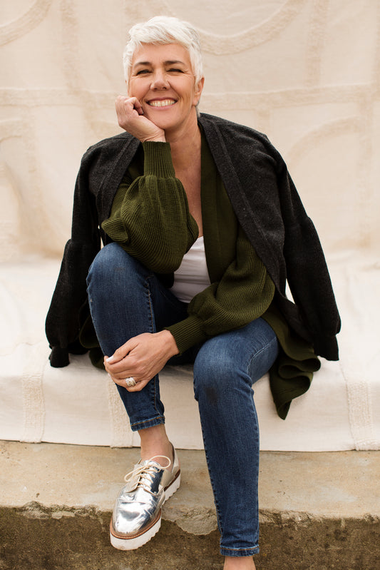 The Emily Knitted Bubble Cardigan - Charcoal