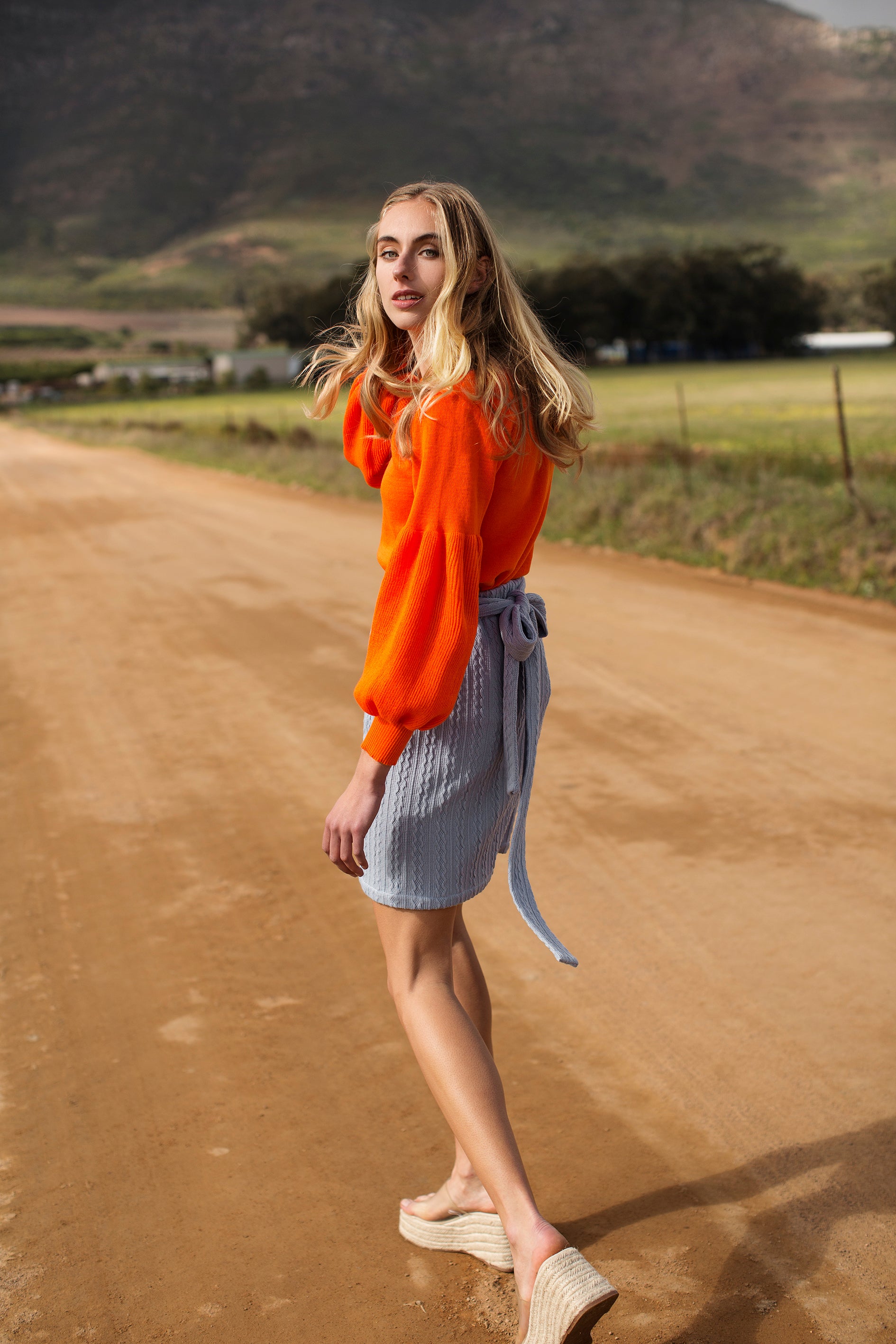 The Penny Blue Cable Skirt