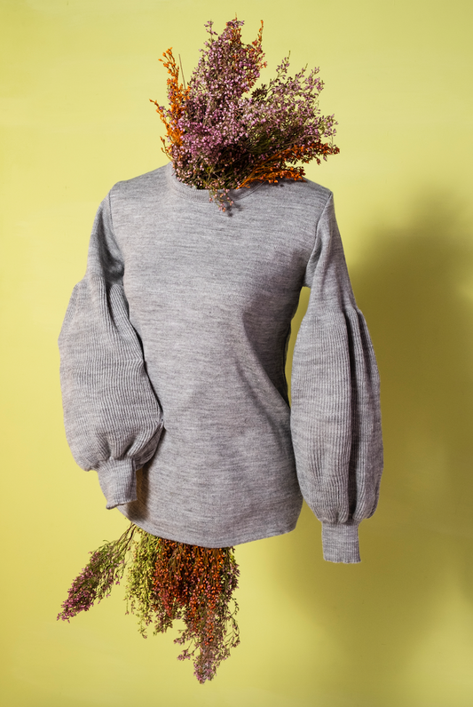Bubble Knit Jersey Silver Grey