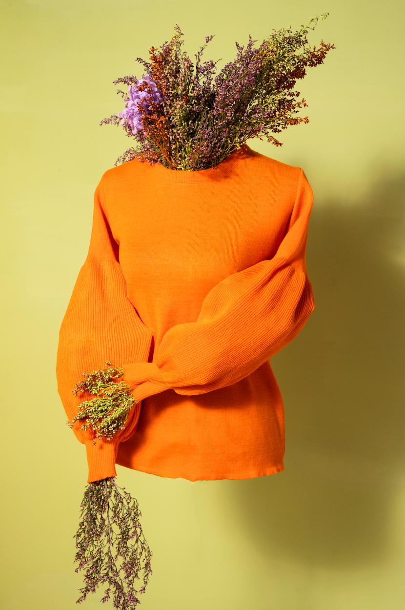 Bubble Knit Jersey - Orange