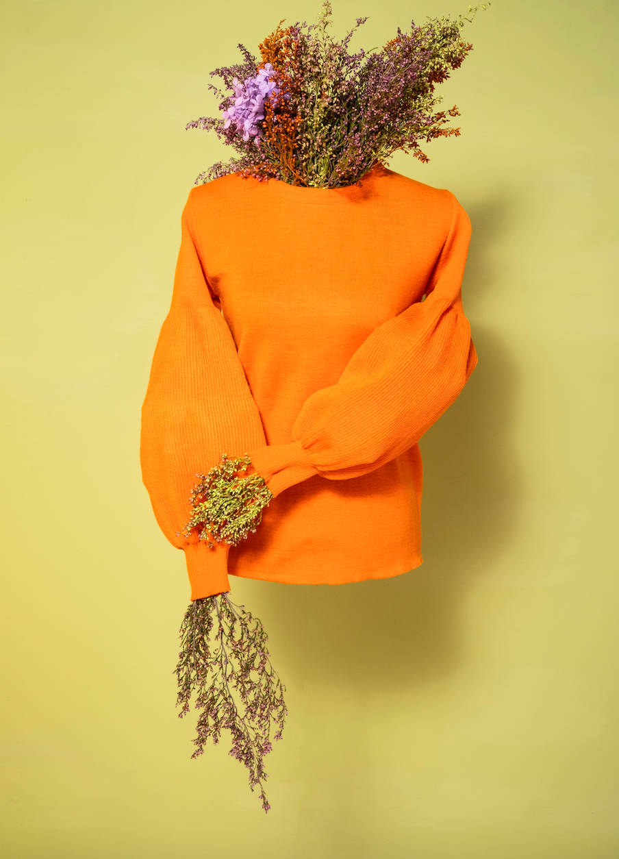 Bubble Knit Jersey - Orange